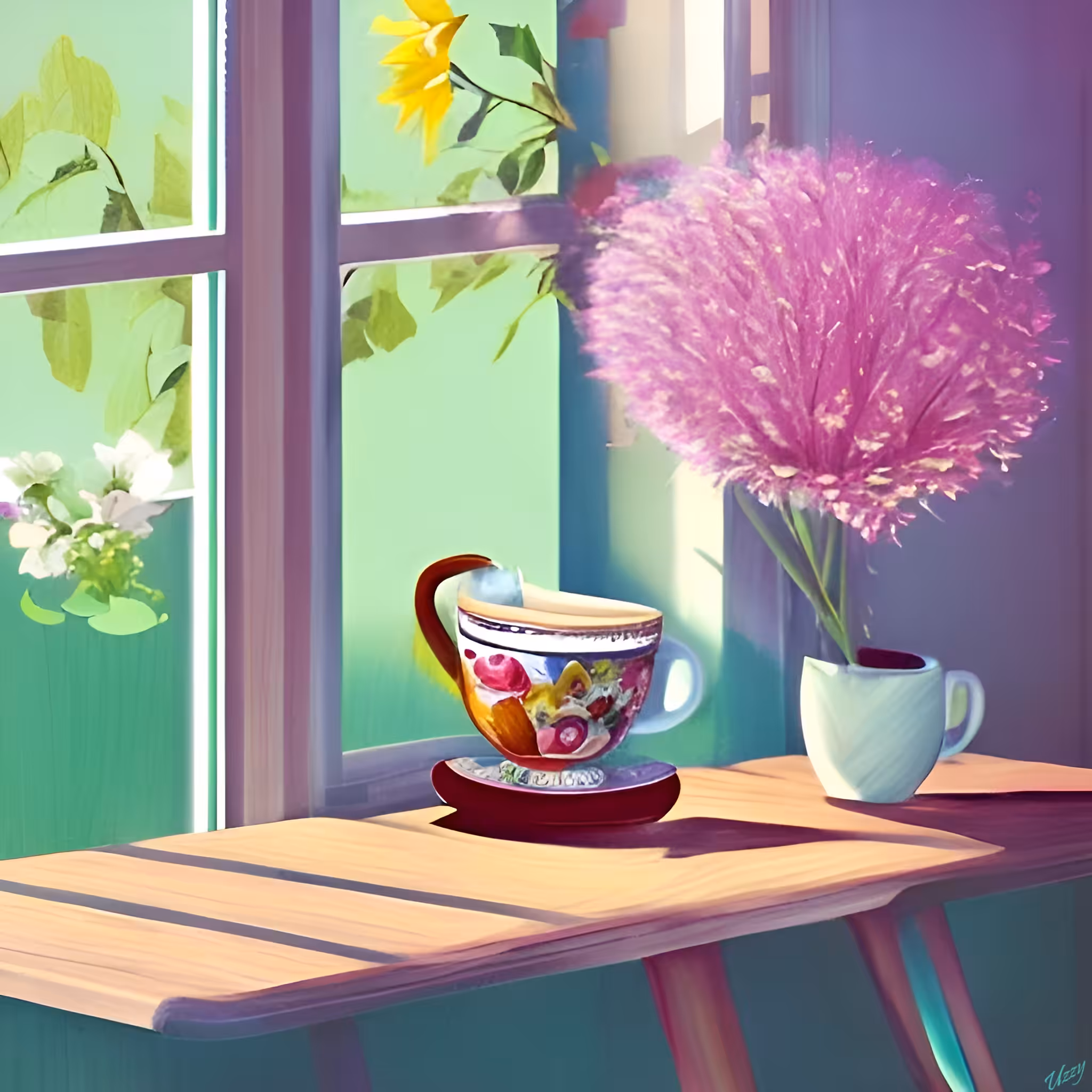 Flowers by the window