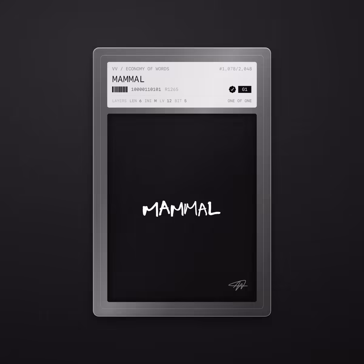 Economy of Words: MAMMAL · #1078
