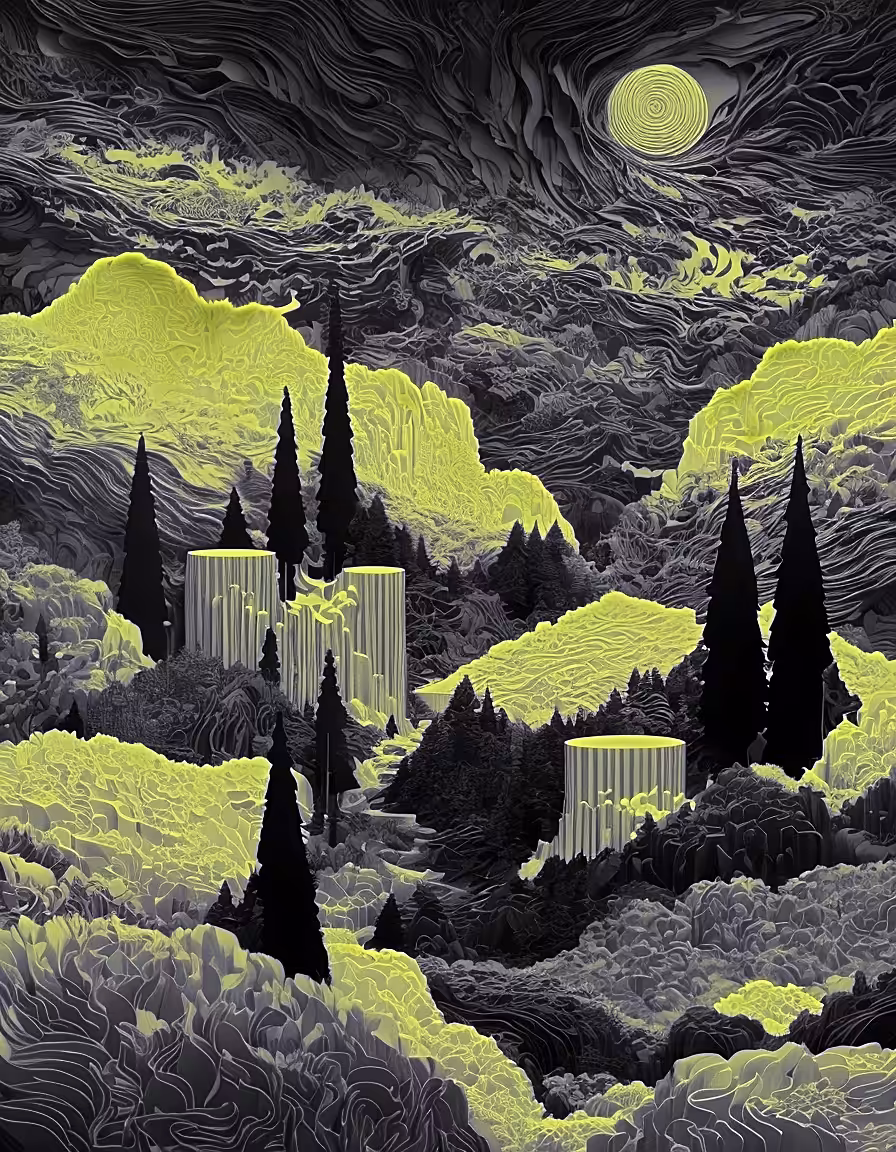 Neon Veins of the Silent Valley