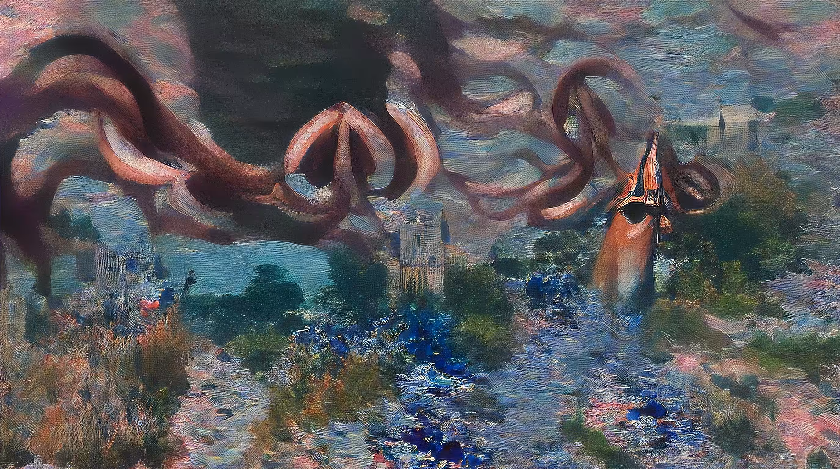 KING SQUID IN THE STYLE OF MONET