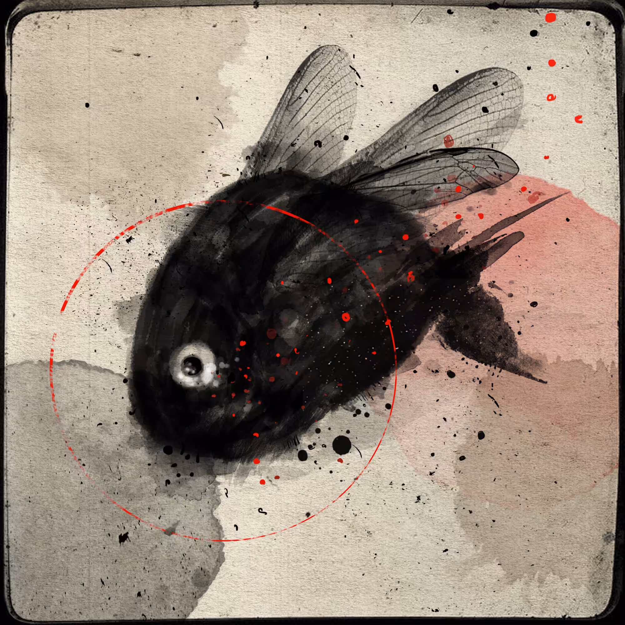 Lonely Black Goldfish