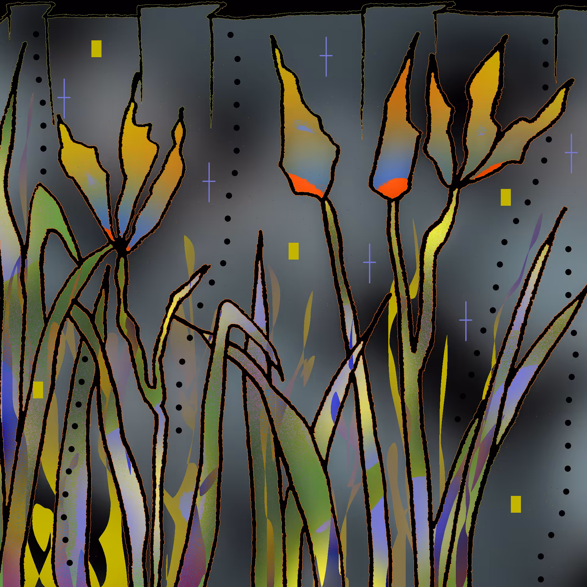 wildflowers by the solid fence