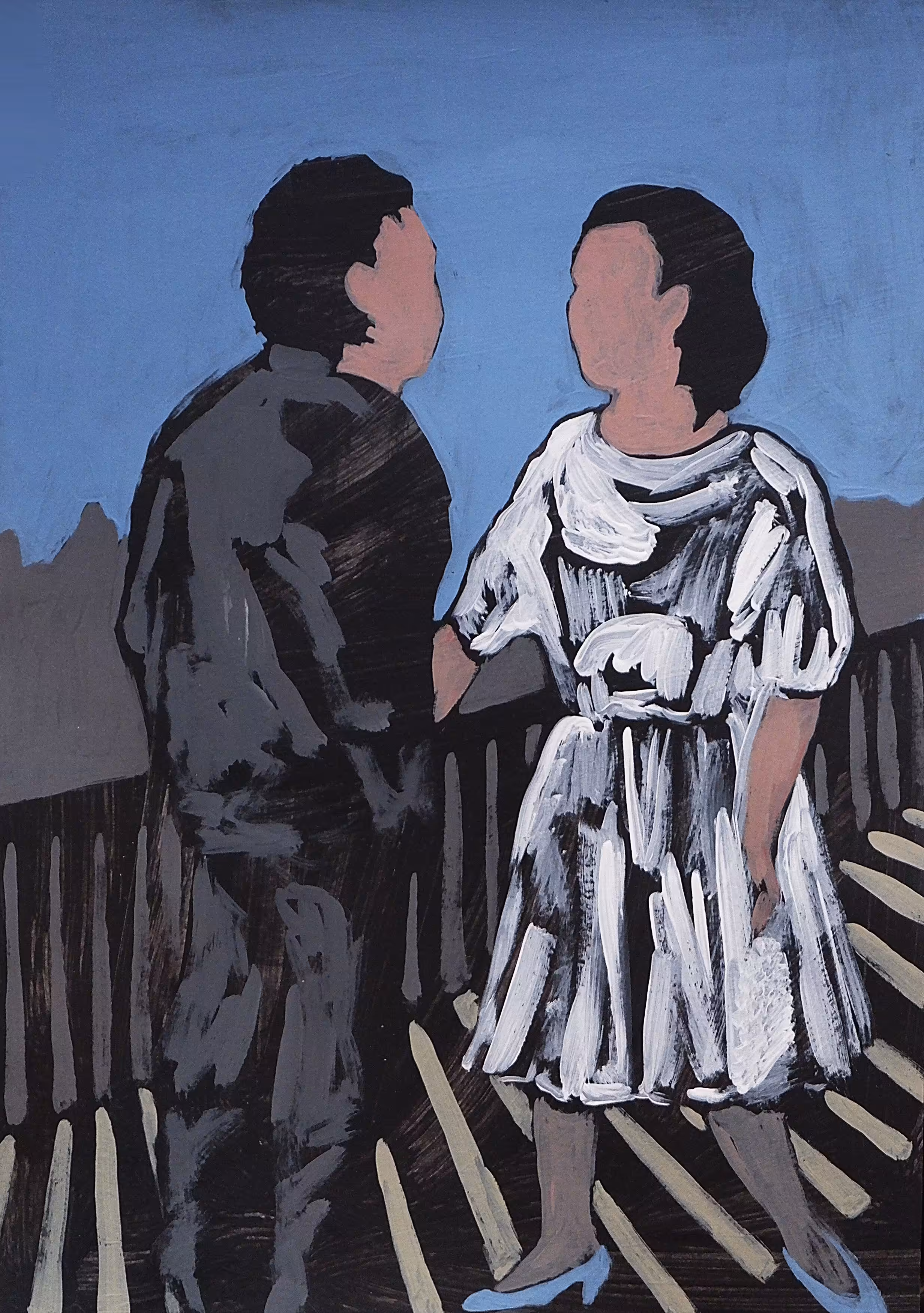 Two people on the bridge