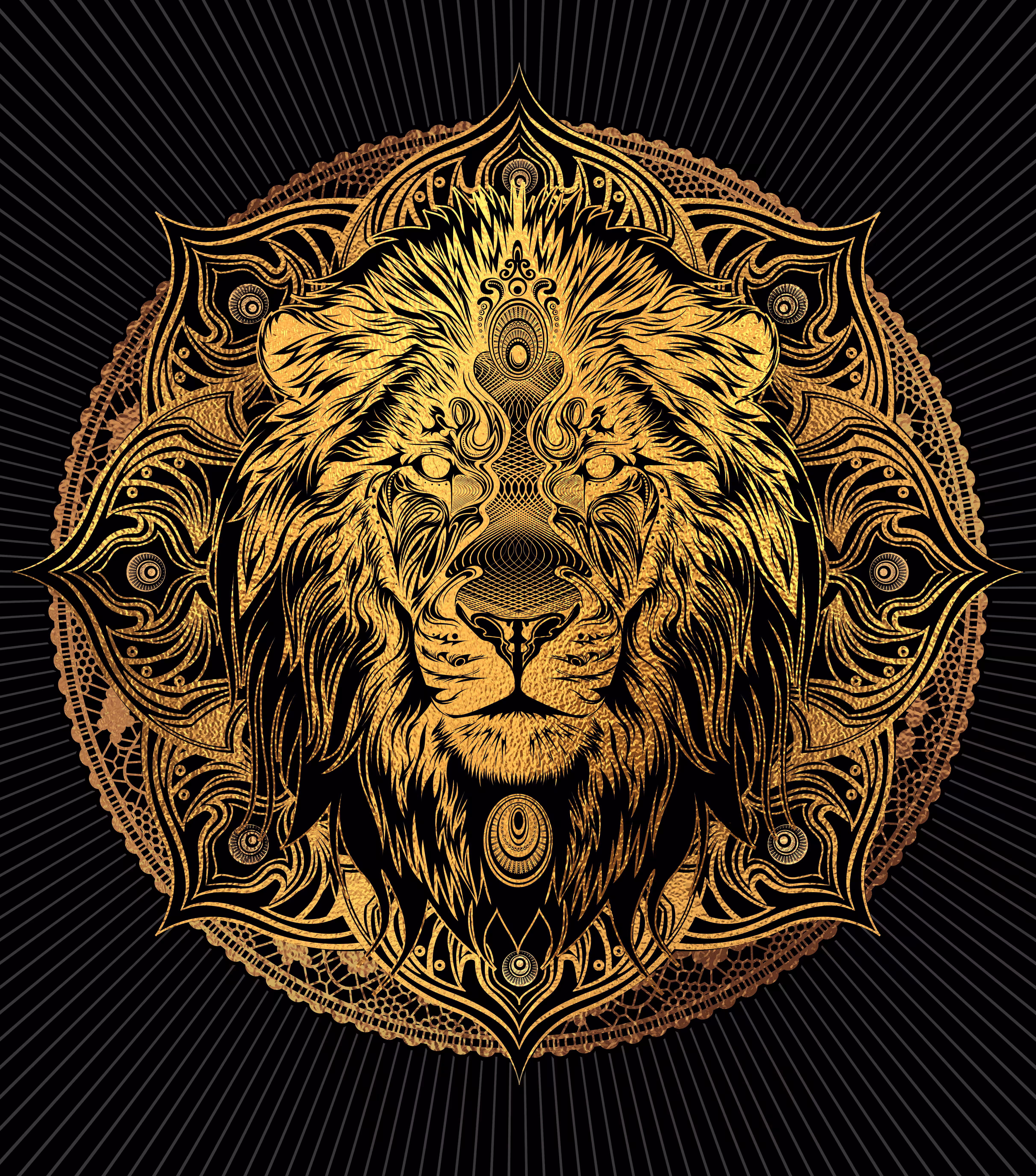 Gold Lion Mandala
