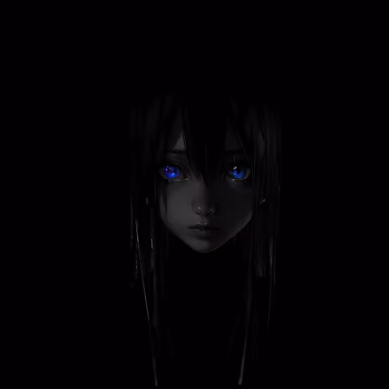 Her blue eyes in the darkness