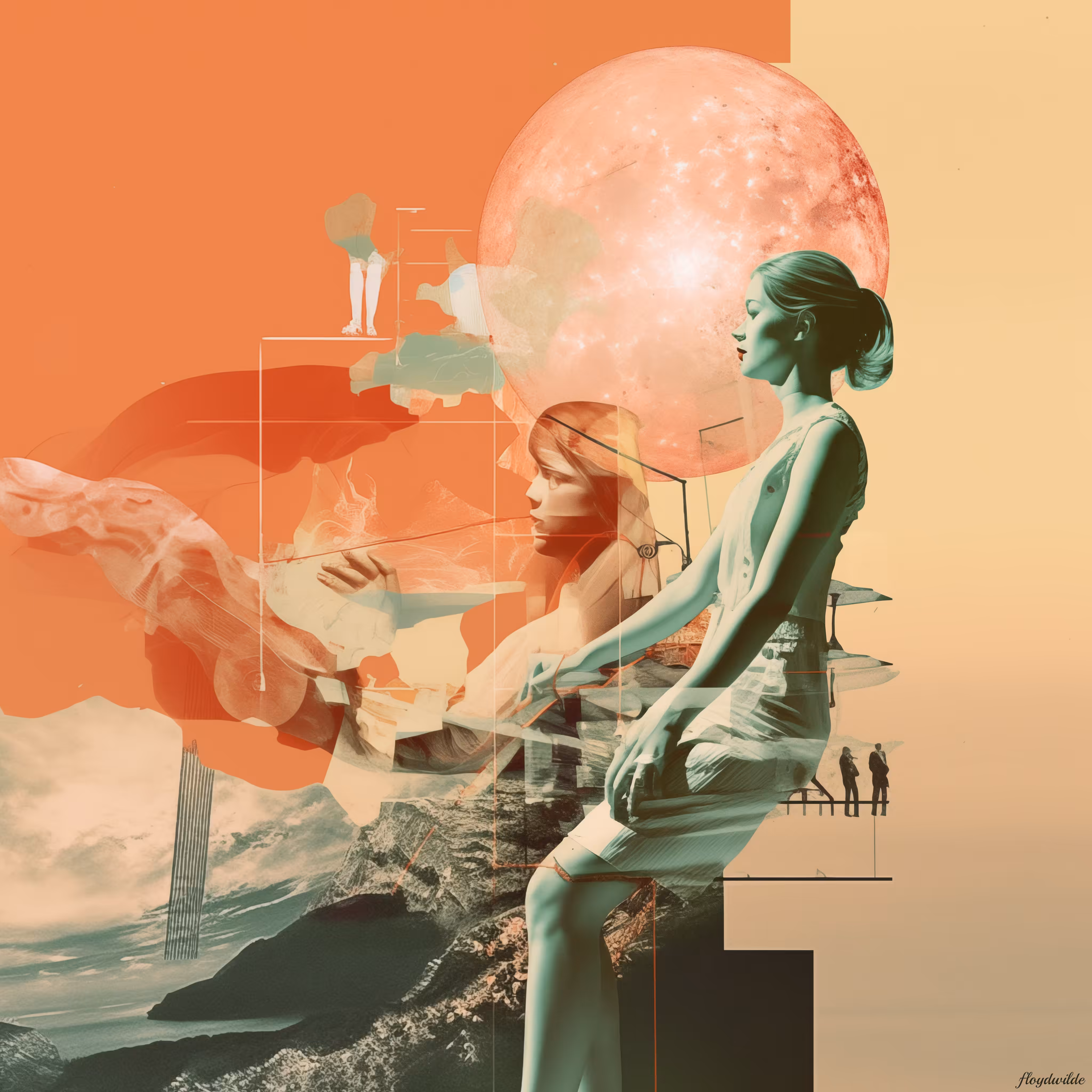 Salmon Orb Collage
