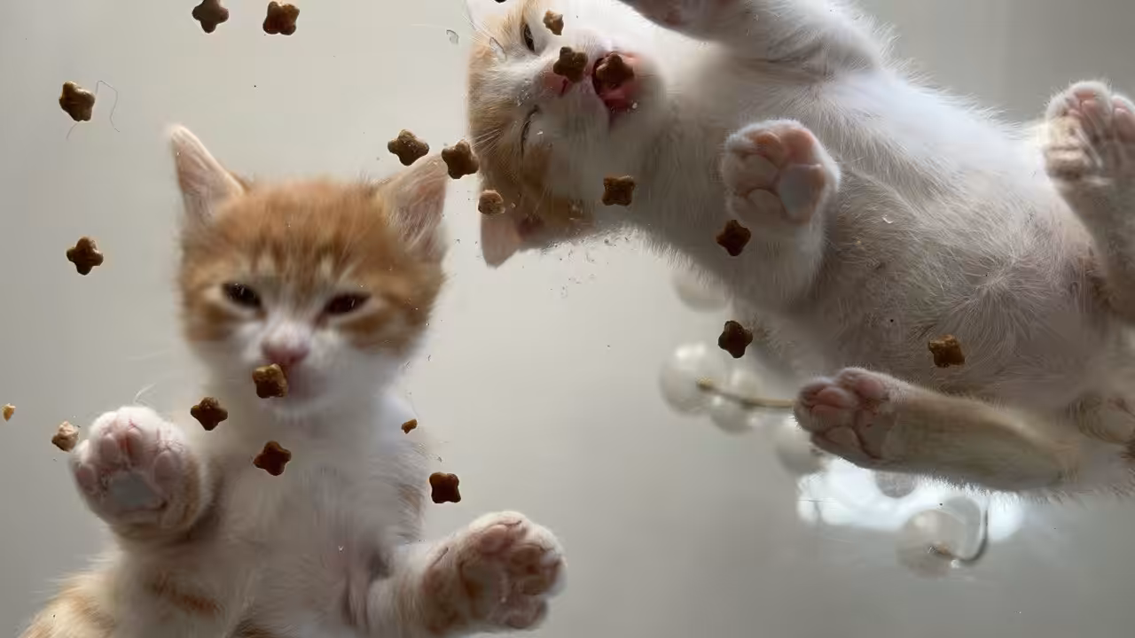 Snack attack by kittens