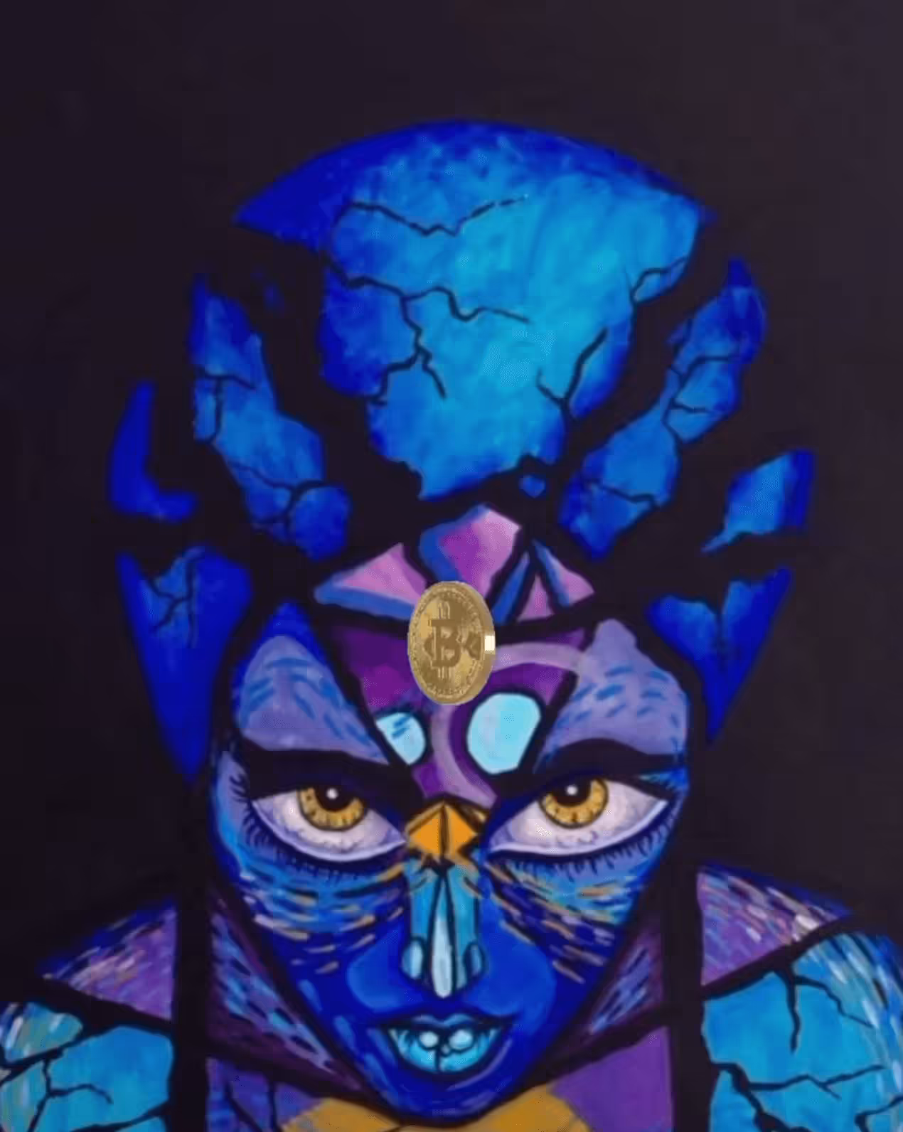 “BLEU BTC Alien” Version 1 - 3/3 - from Healing Arts Collection (3/3)