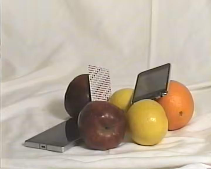 Still Life (Nokia Lumia Icon and iPod Touch with Fruit), 2015