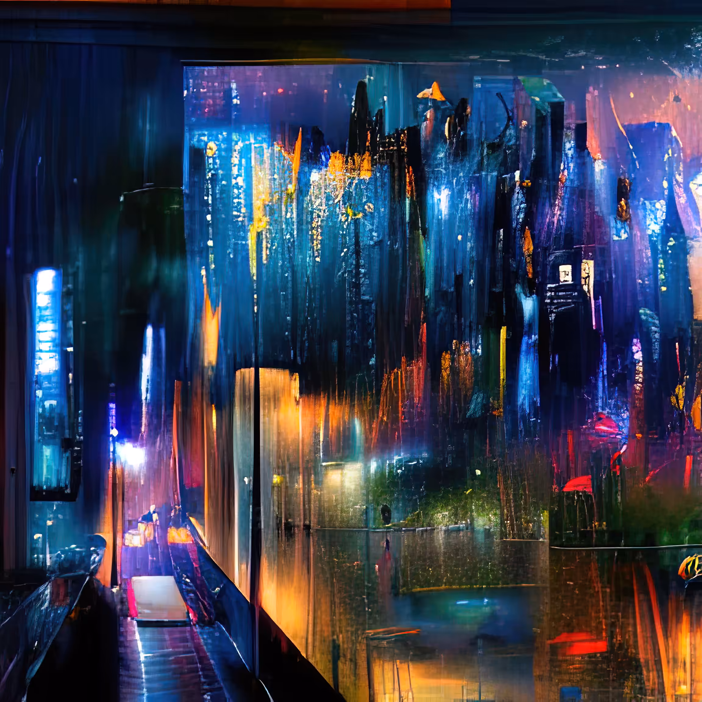 streets of cyberpunk city night 661673855