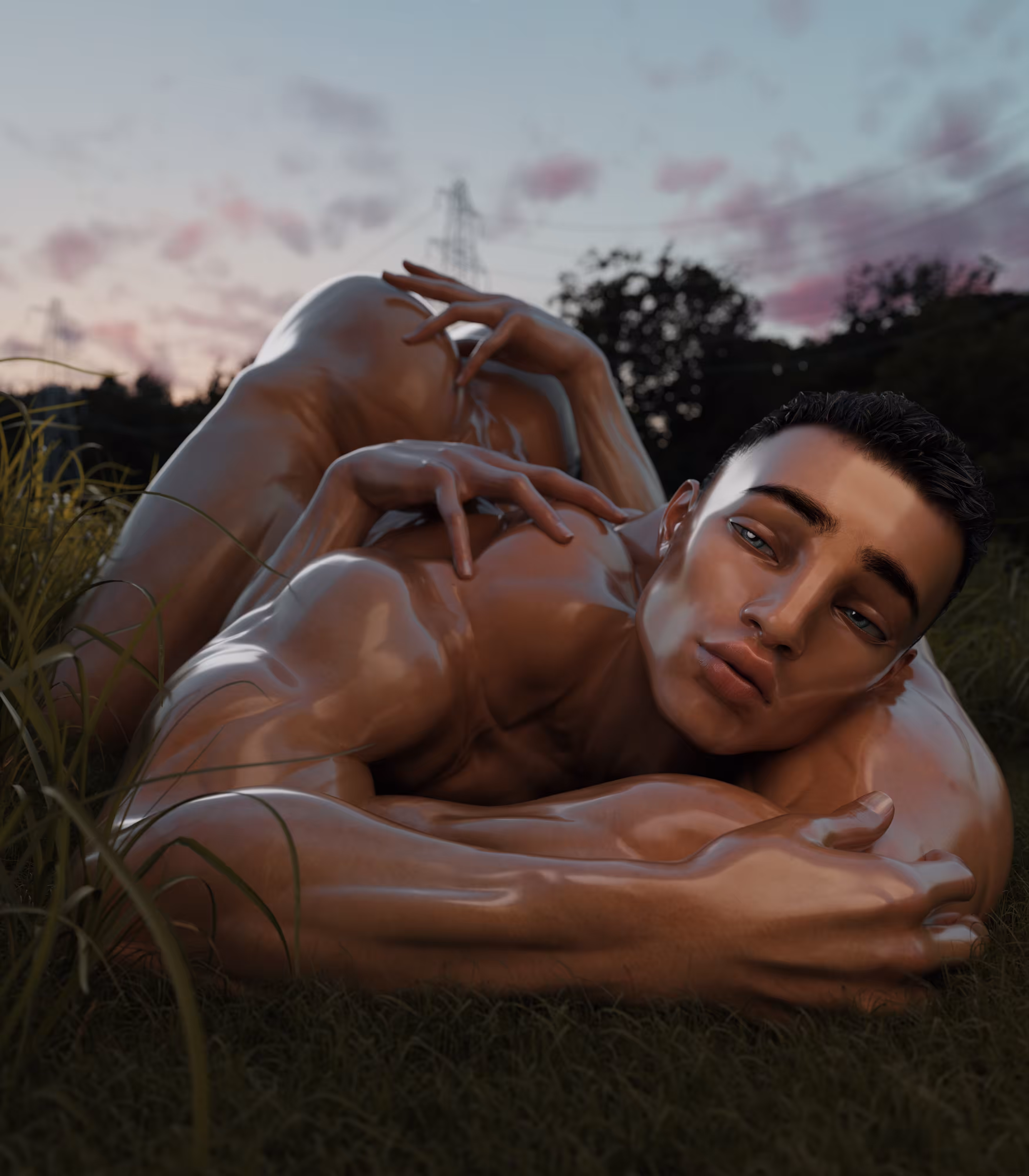 In the Grass at Dusk