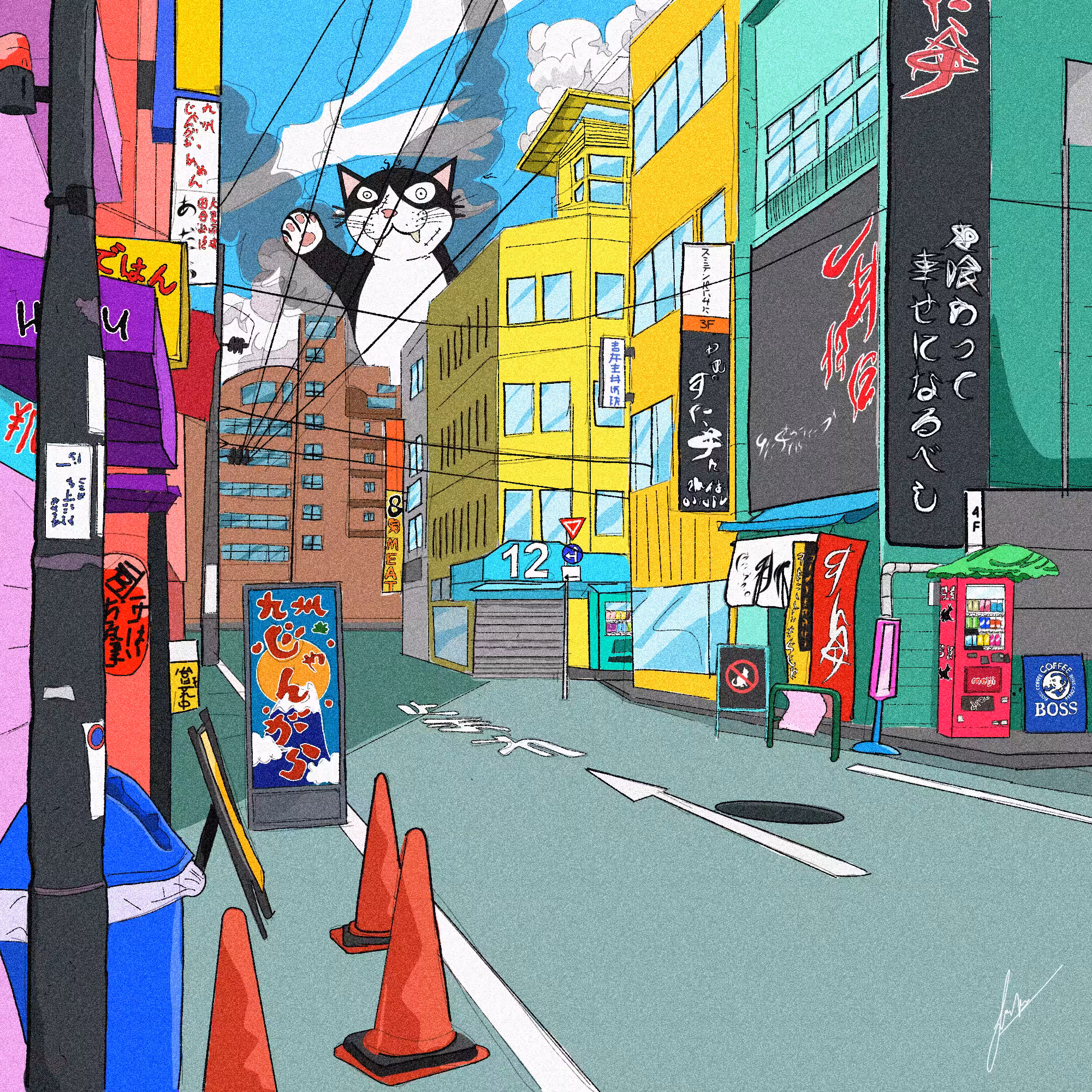 001/TOKYO ANIMAL STORY/Nekuro-chan-playing-on-the-street