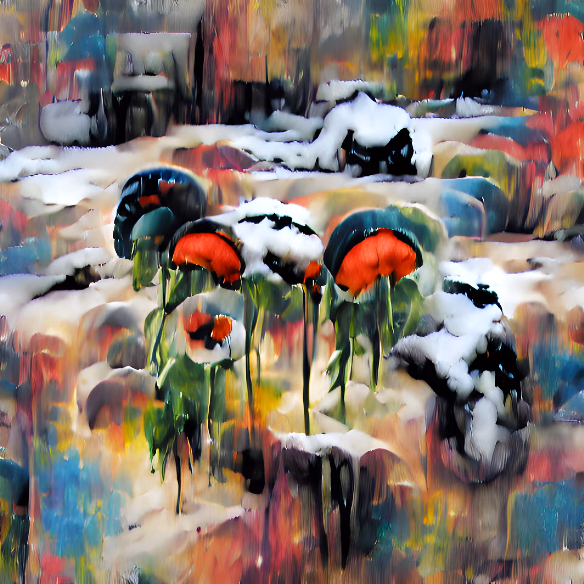 Poppies in the Snow