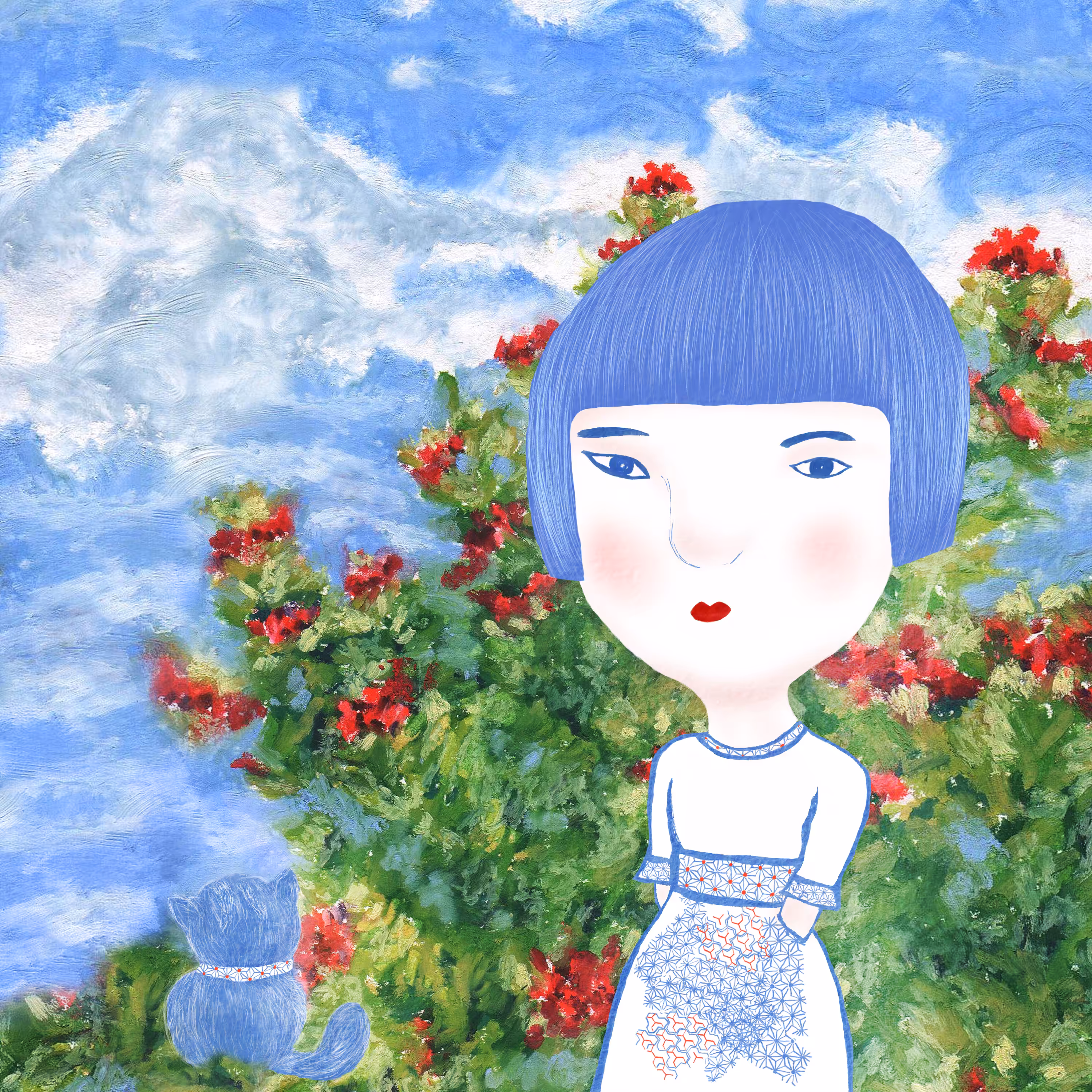 Rabbit girl and little Joensuu in StoeyP garden