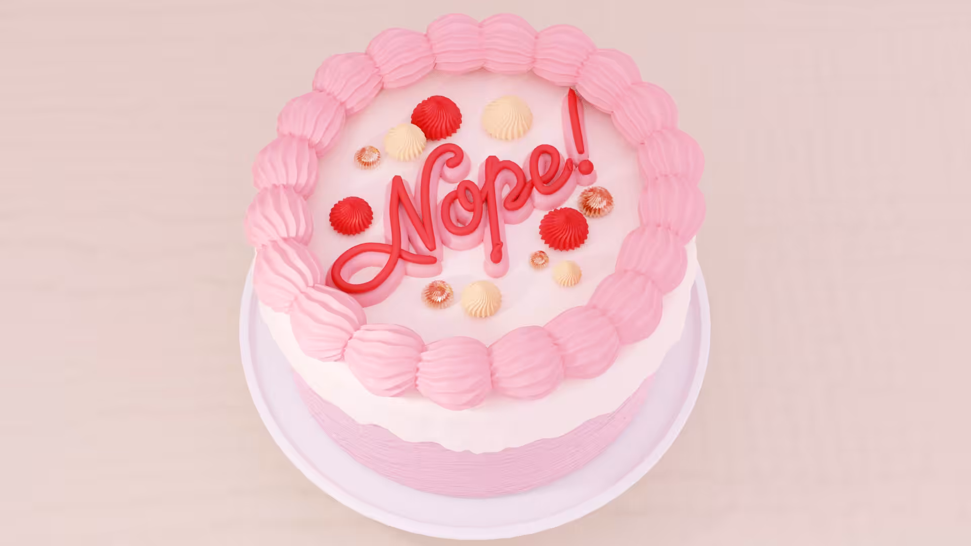 "Nope" Cake - Strawberry & vanilla flavor