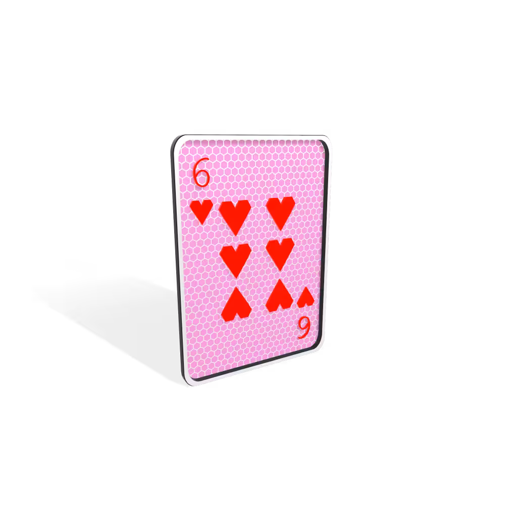 6 of Hearts : Tezicana Playing Cards
