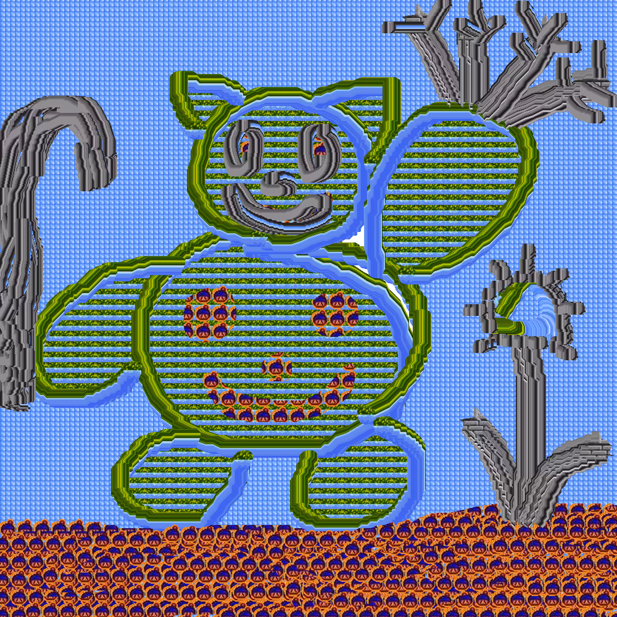 collage pieces of mental cuts: water magic cat