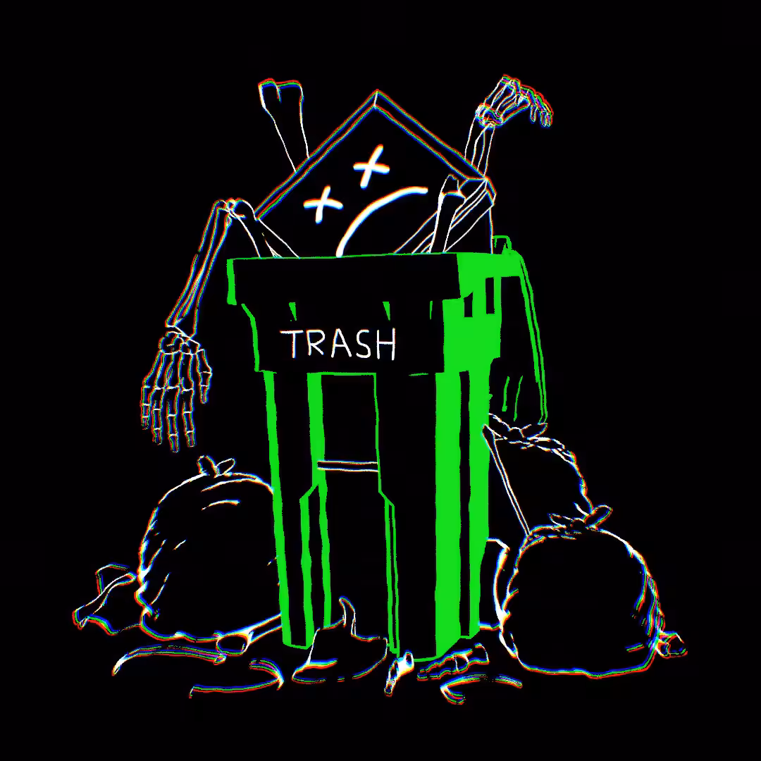tossed in the trash