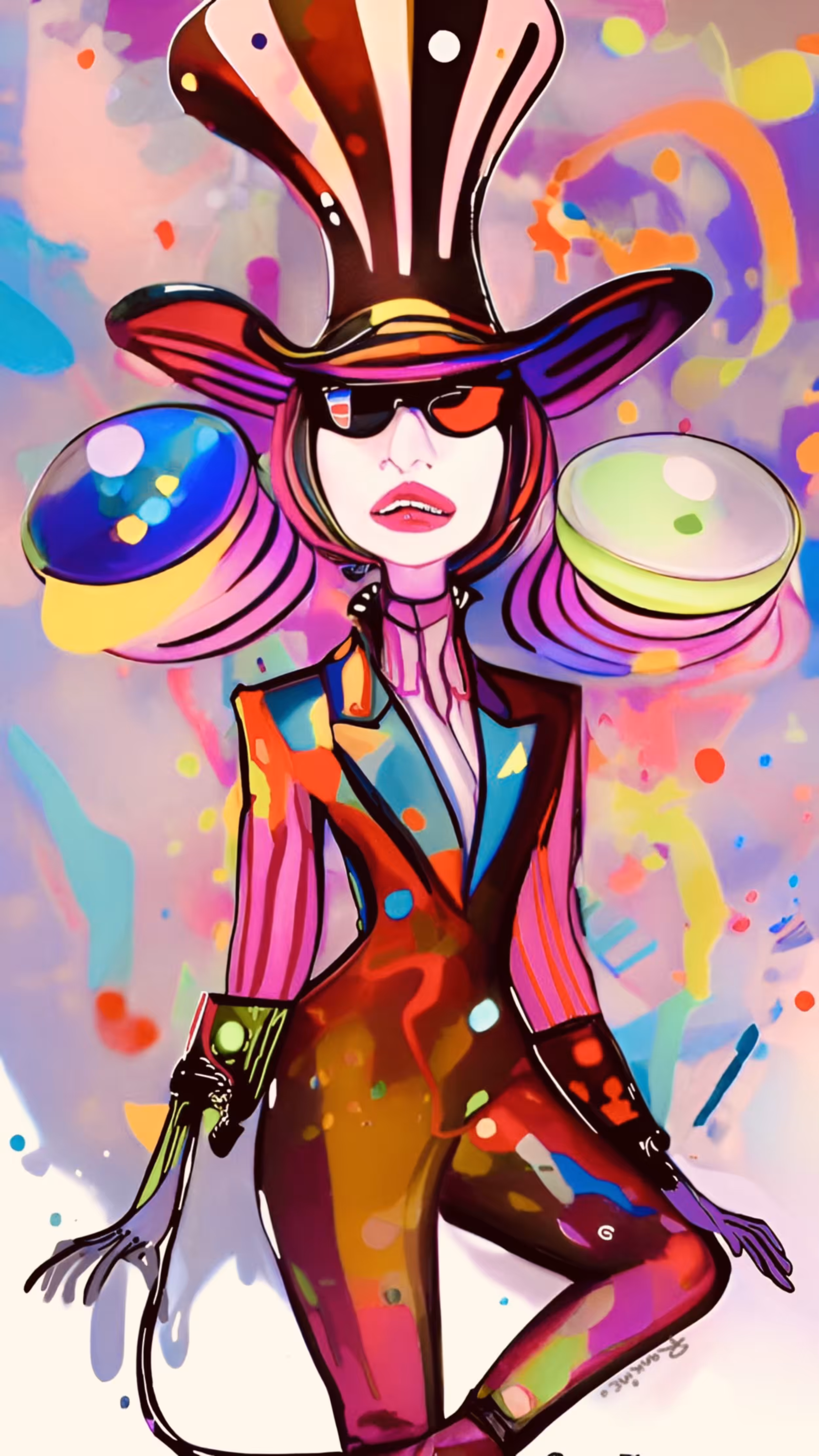 Top Hat & Swirls