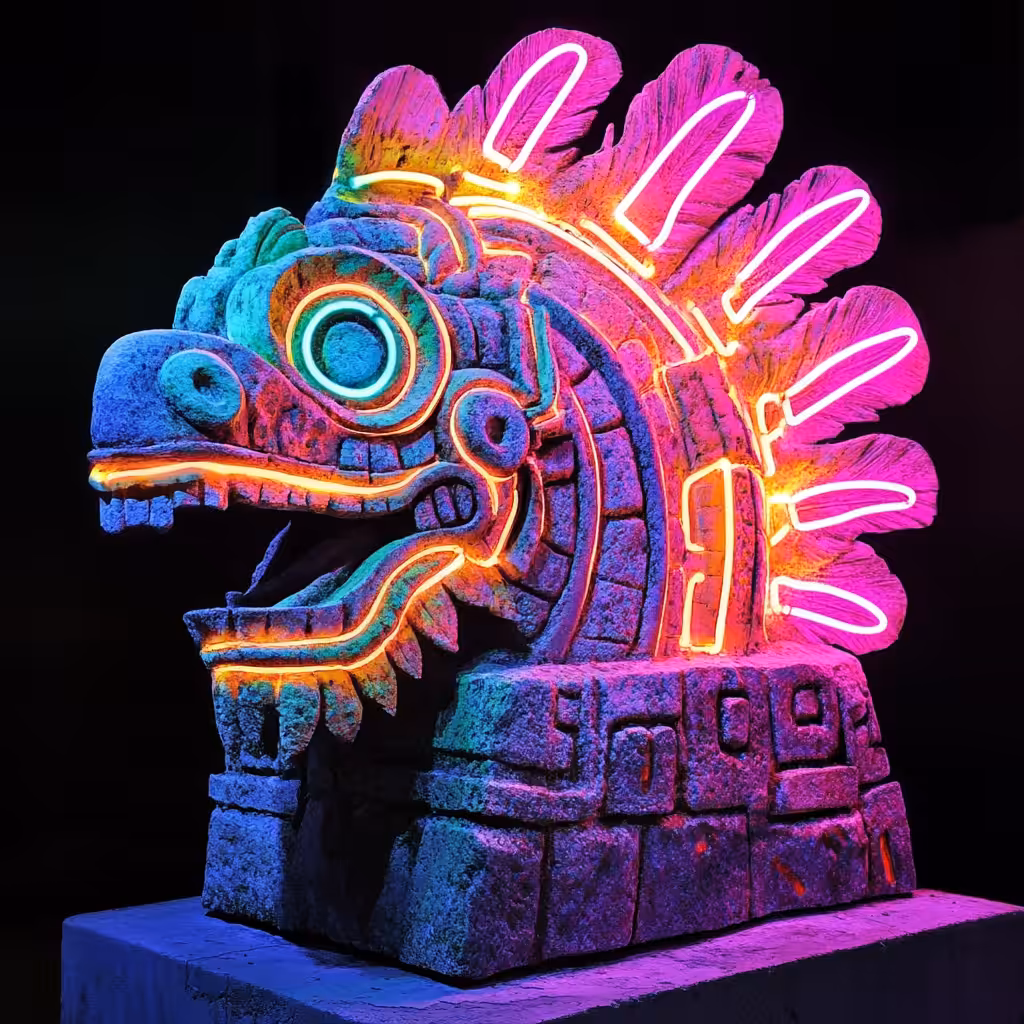 Relics from TeKnoTitlán Museum: Feathered Serpent