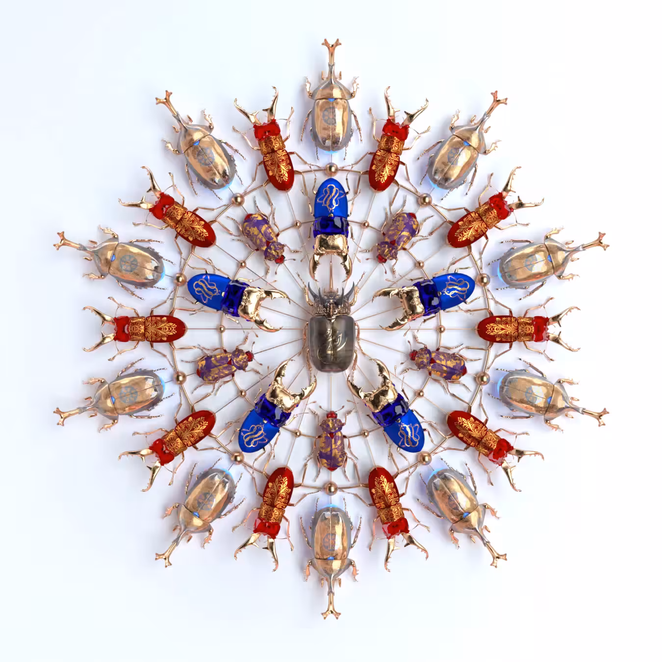 "Mechanical Insects" collection. Mandala.