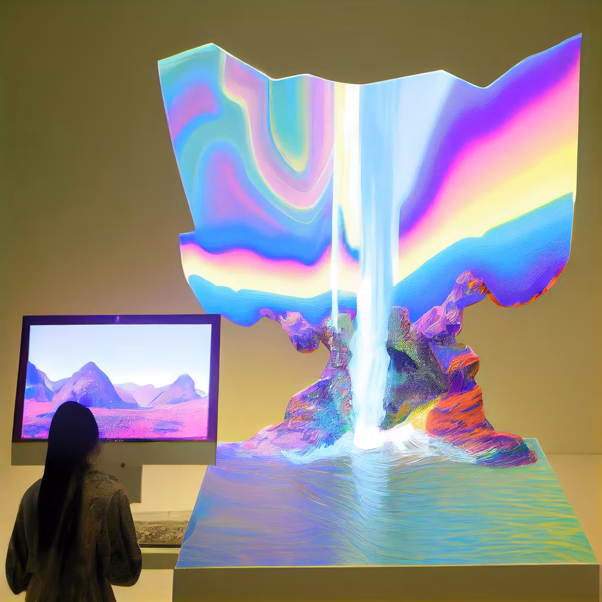 artist prompting at the museum of art