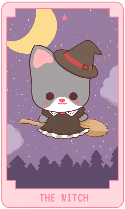cream cat's tarot: cream cat tarot: the witch