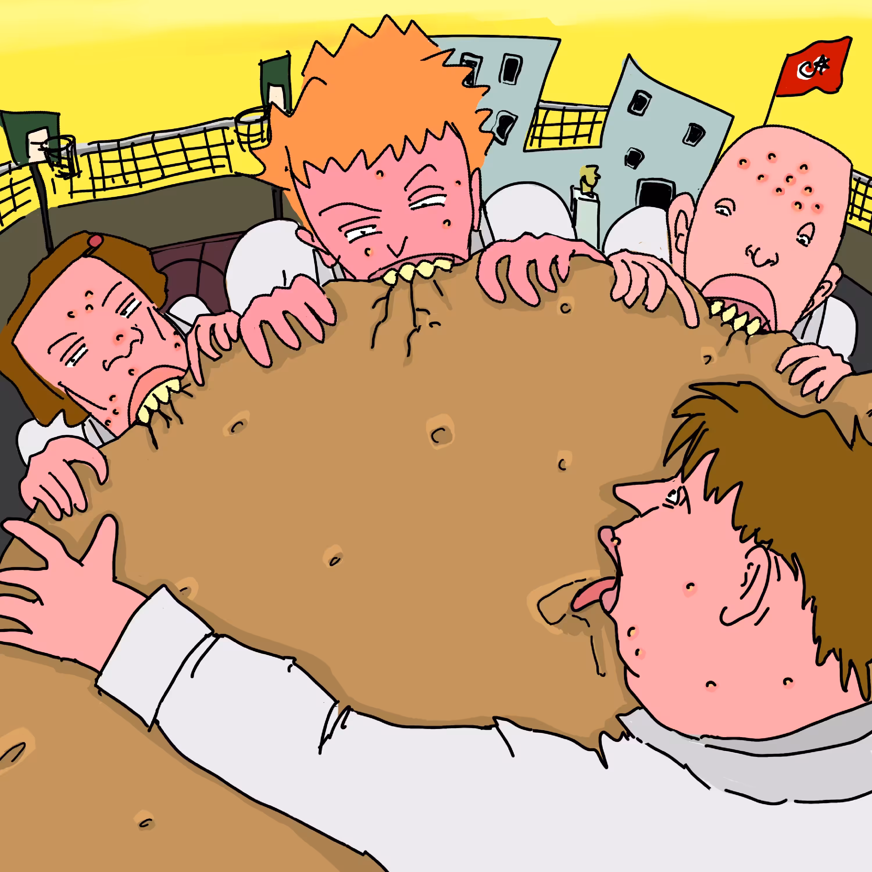 feeding recess