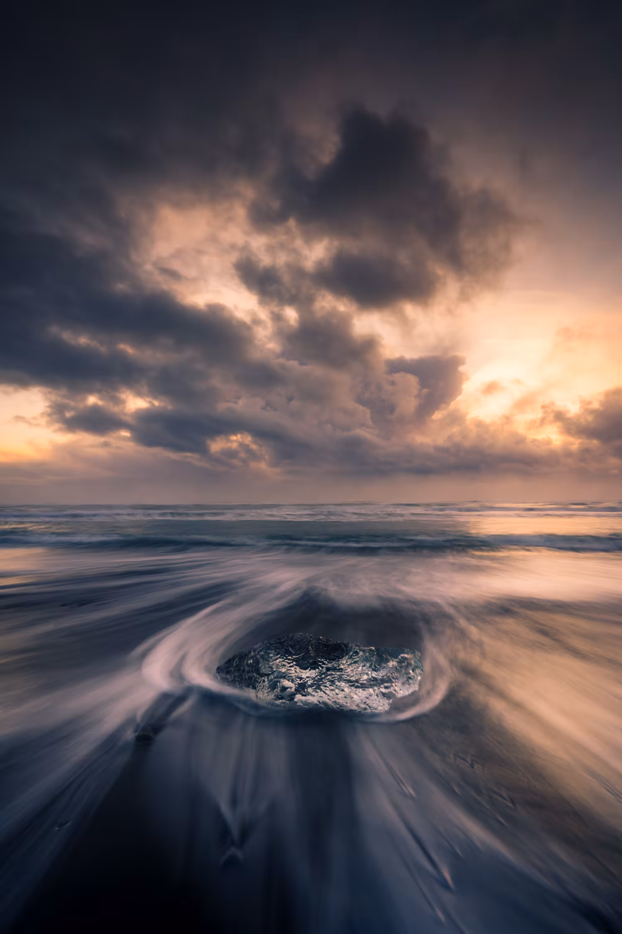 Waves, ice and a sunrise