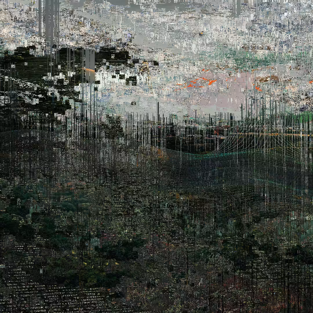 Landscape emerging with dense vegetation from iterative reconstruction