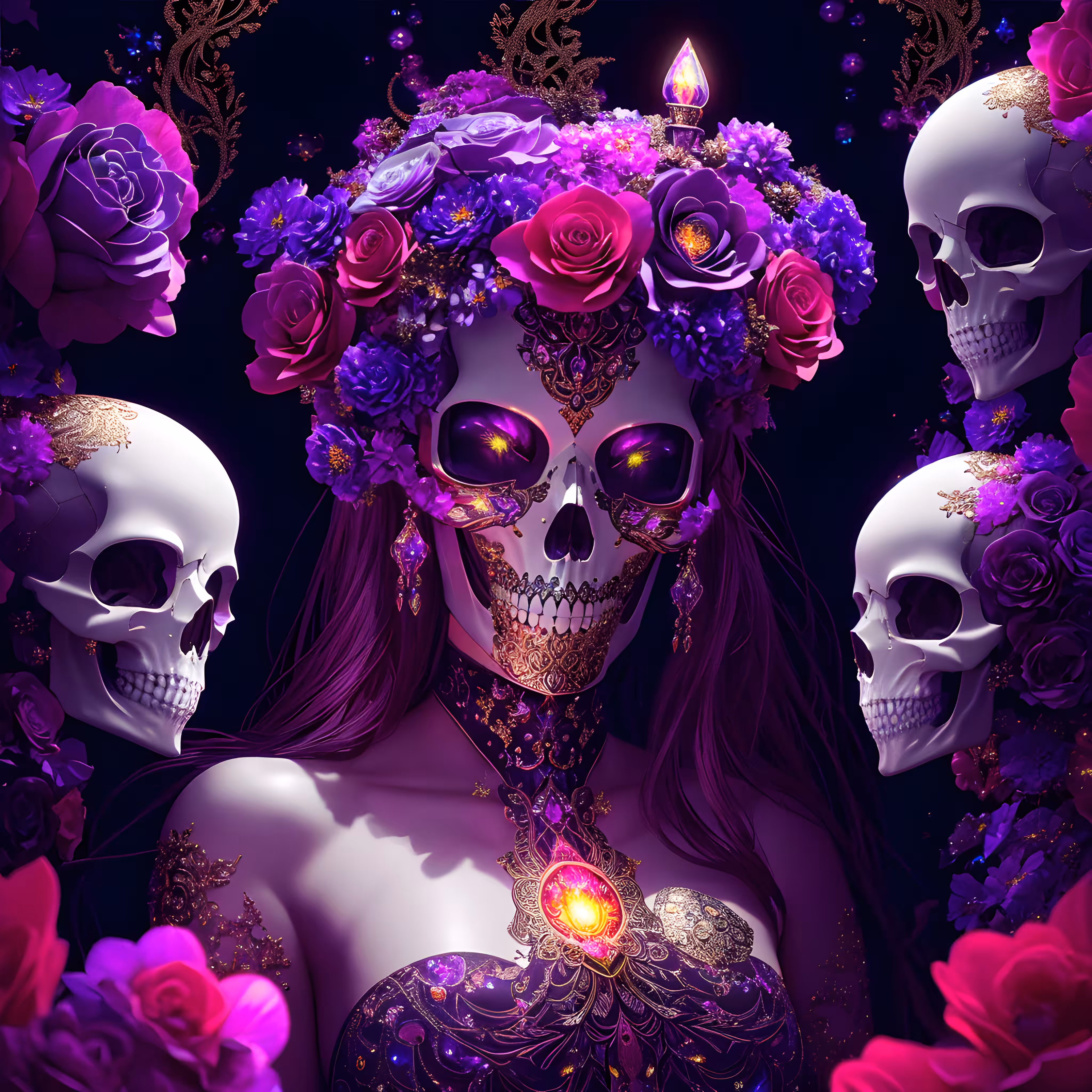 "Skull Symphony #18" 🕯️🌹💎