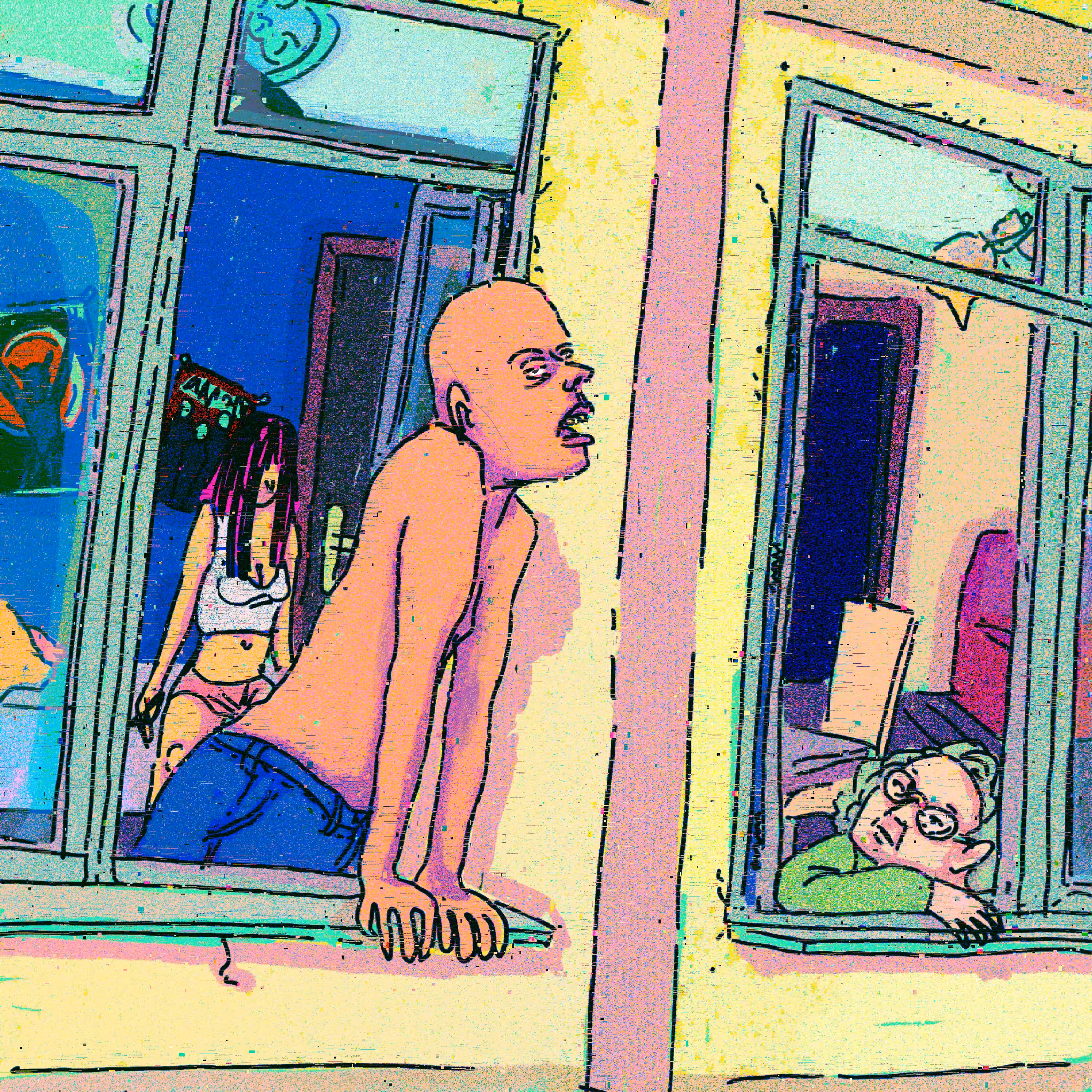 old woman wondering about her junkie neighbor s life