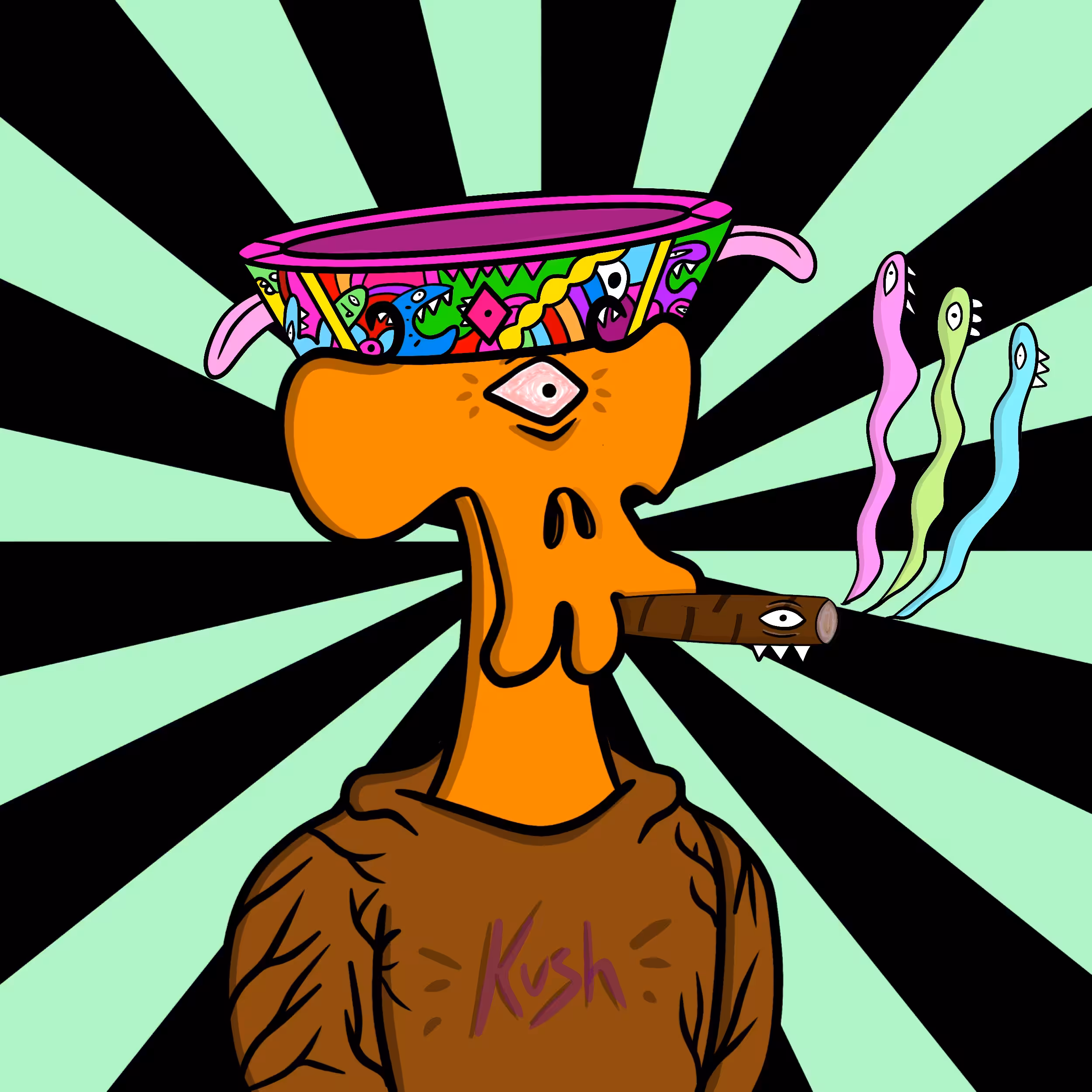 Squiggle Monsters YOU 014 X KushCabinNFT