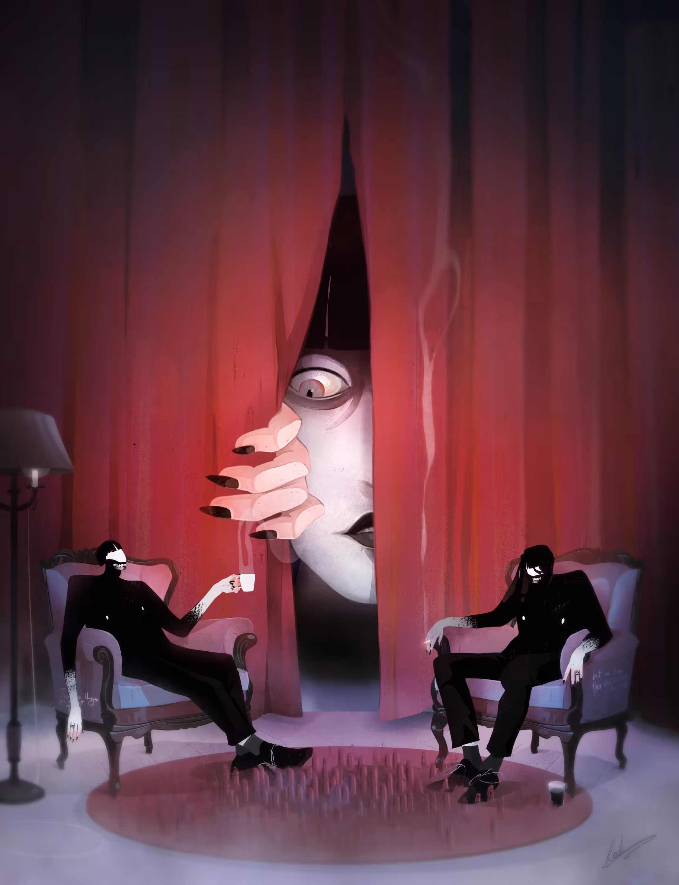 • behind the curtains • 