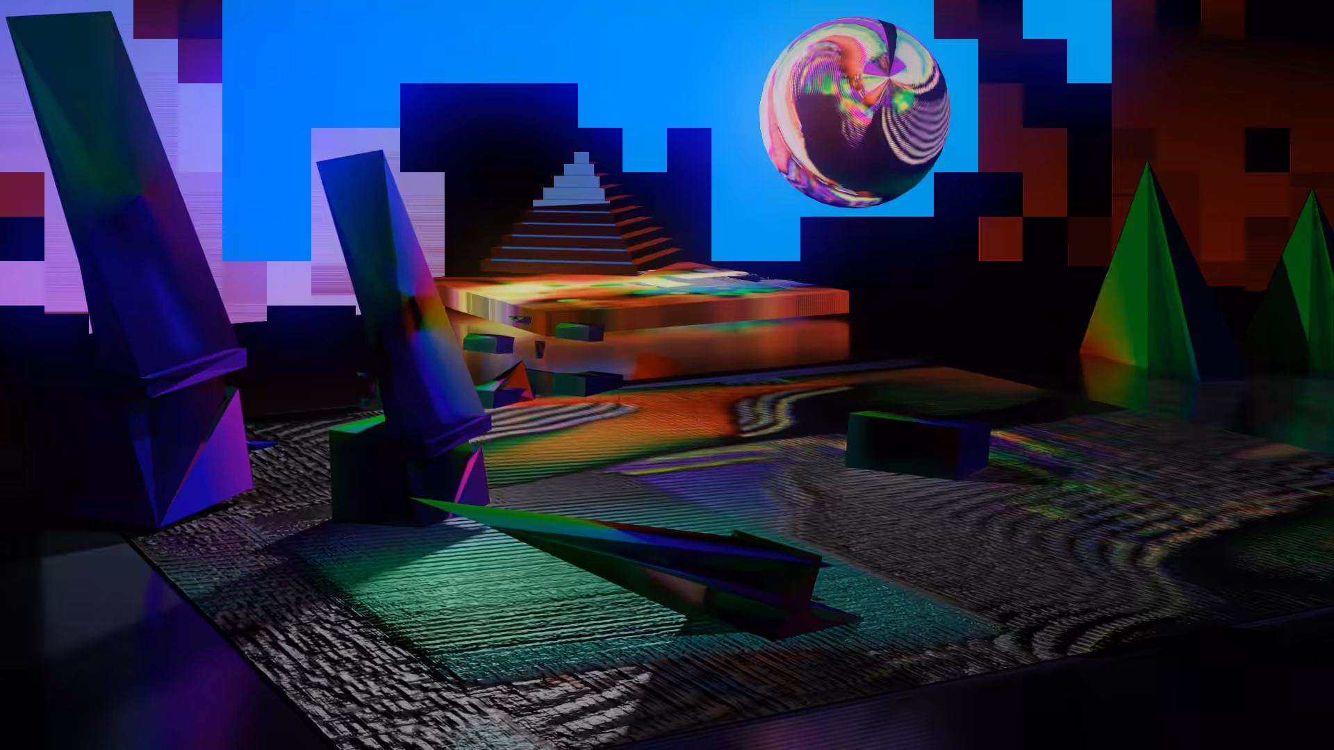 Accidental Pixels #59 "Outdoor Temple at Dusk"