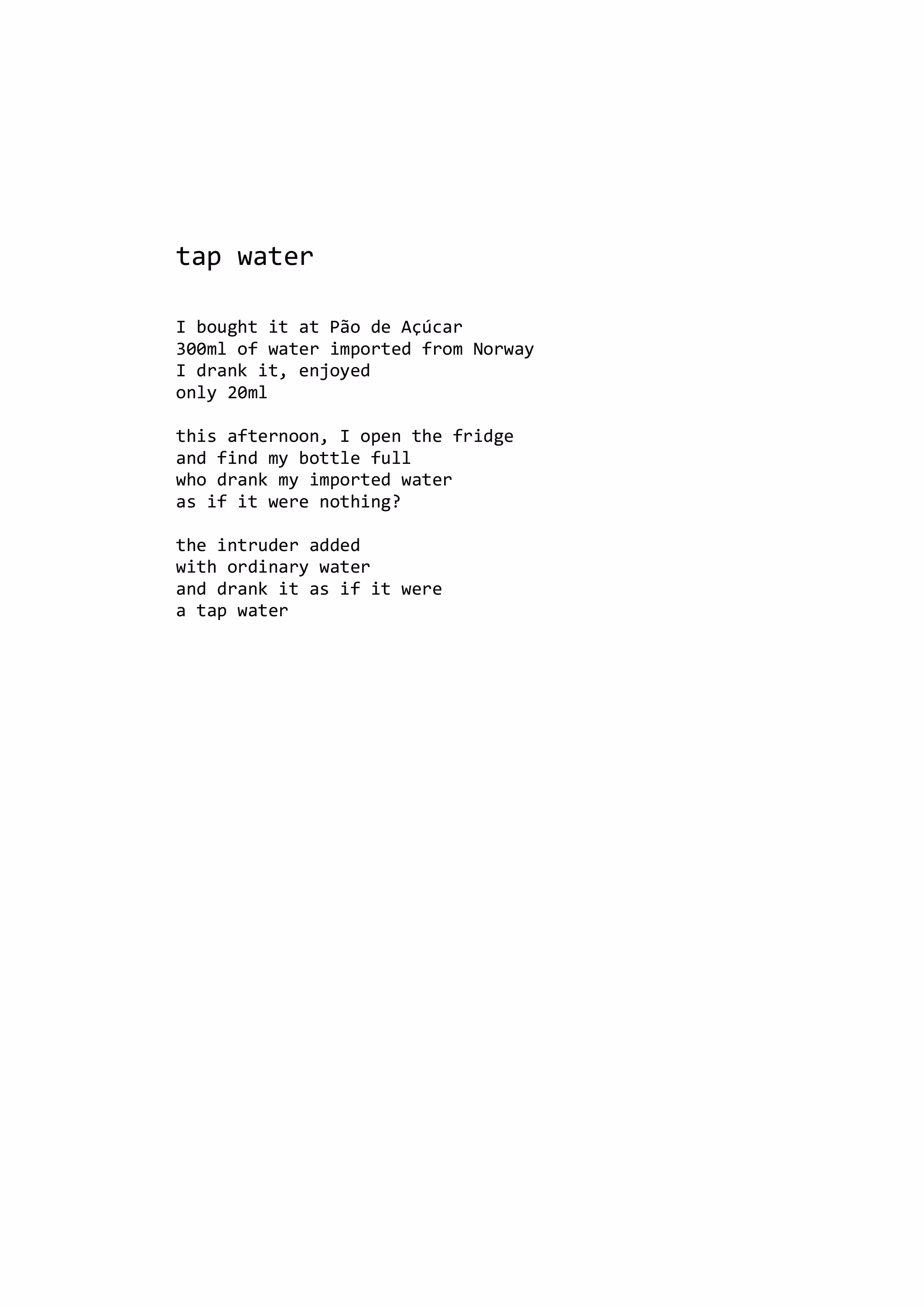 tap water