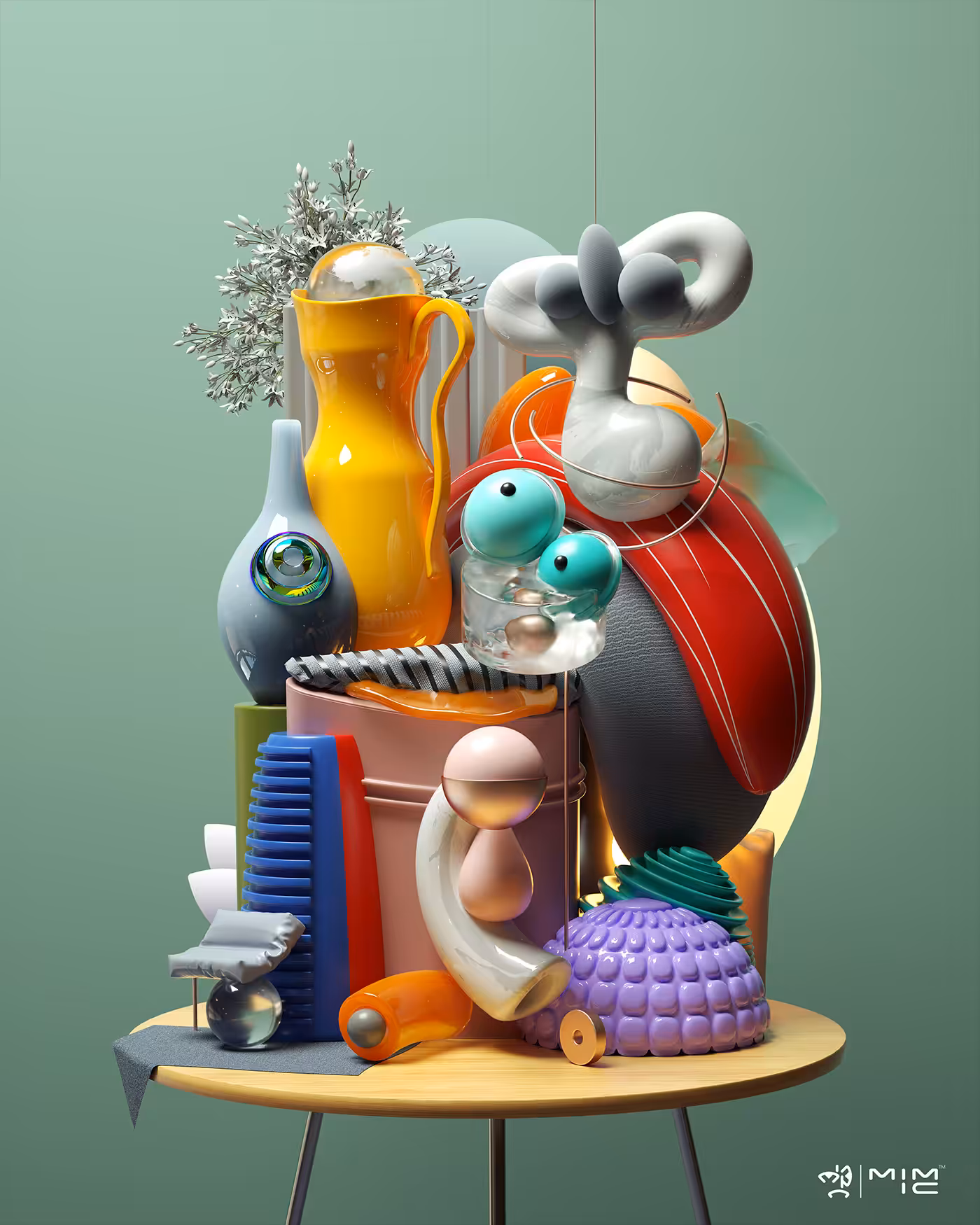 "Still Life with a Pedestal Table"   