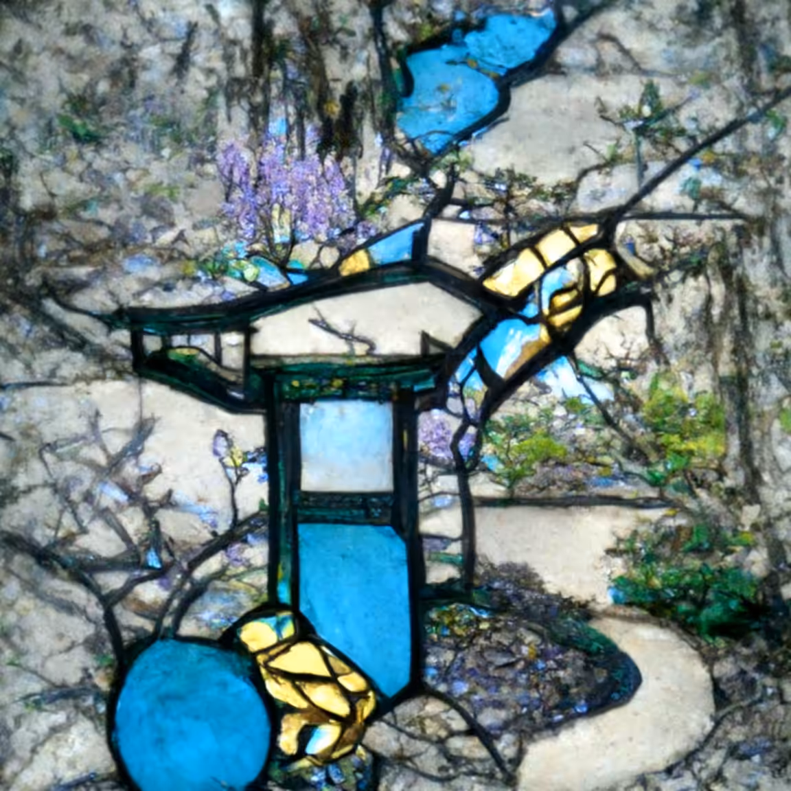 AI Garden 6, Interior Exterior Path Near Wisteria