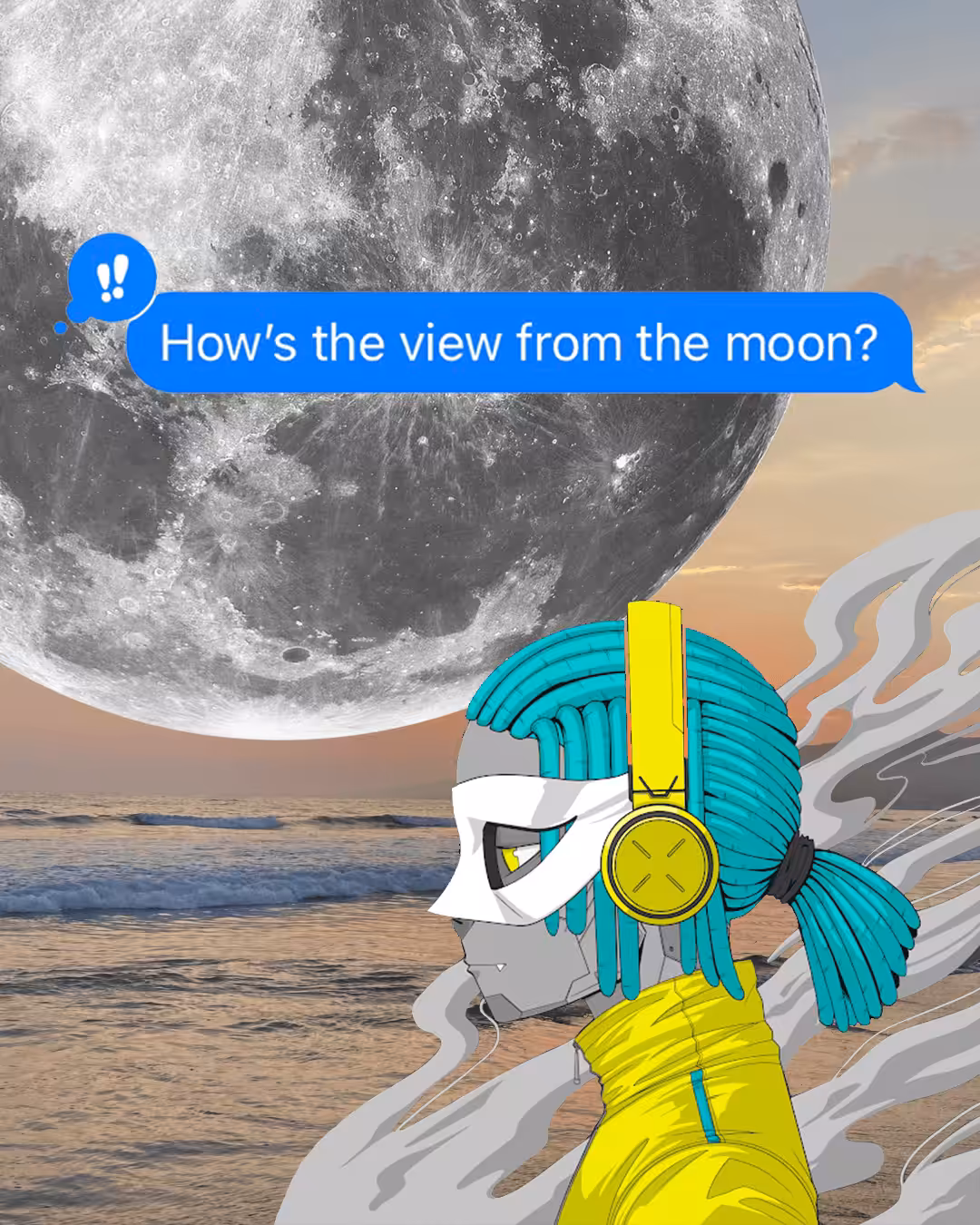 View From The Moon With 0N1 Force - Postcard #4