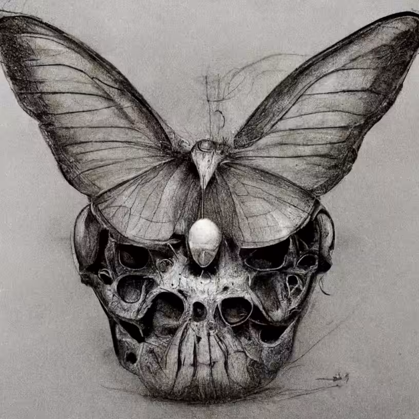 O.G. SPIRATOM - Butterfly Skullz 💀🦋 AI Concept Sketch for KilianObst