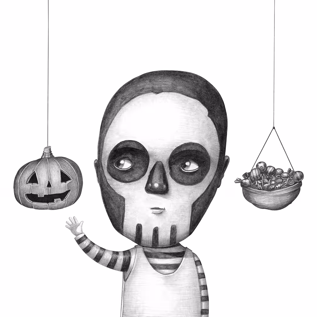TRICK OR TREAT grayscale