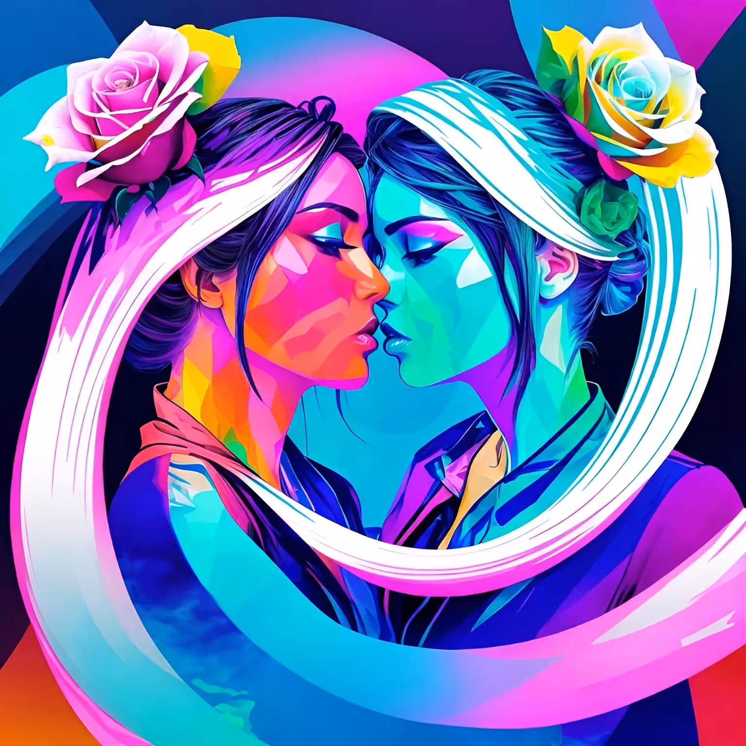 Neon Blossom Harmony