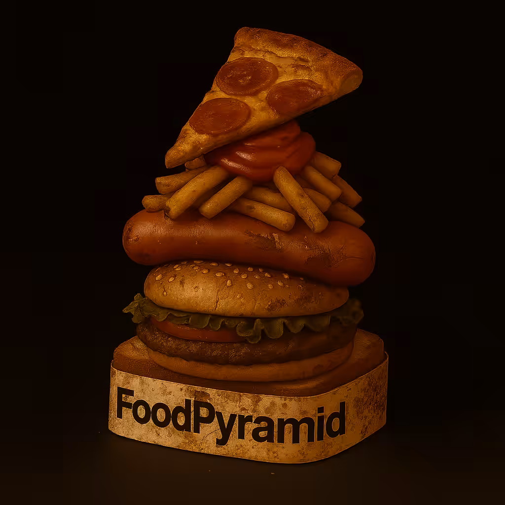 Anonymous Nobody’s Not-So-Supermarket Sale Rack: Fast Food FoodPyramid™️ (Damaged)