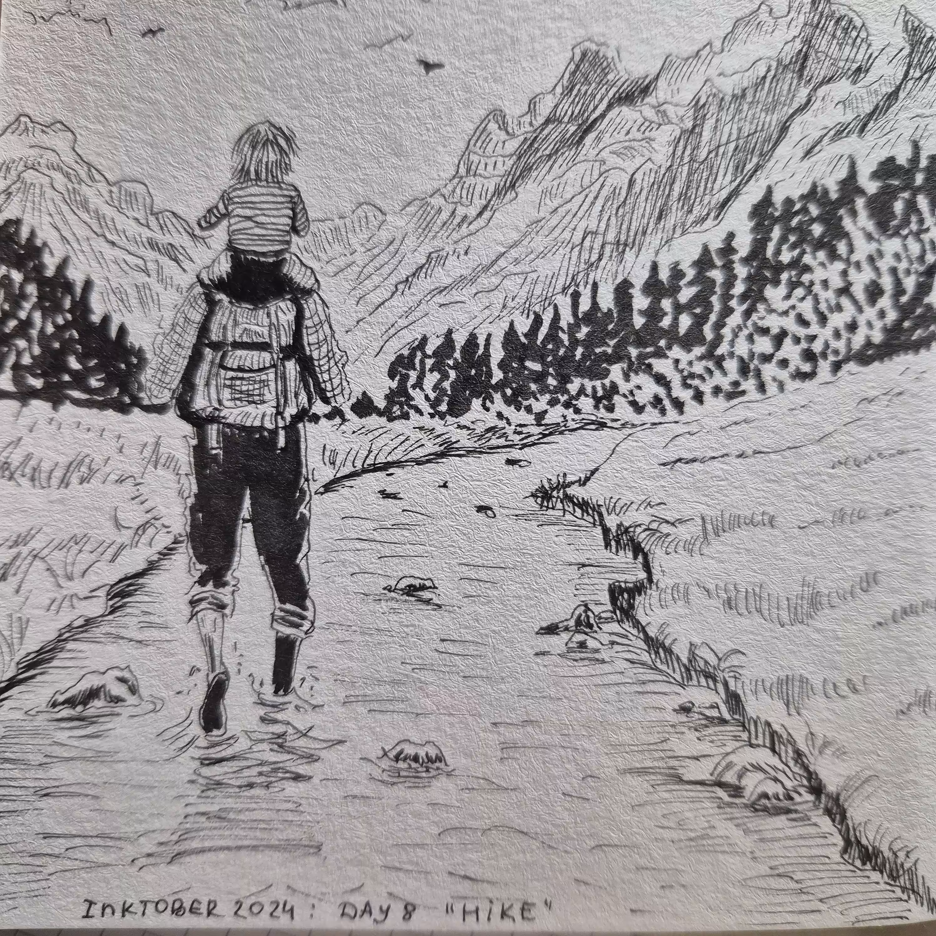 Inktober2024 Day8 Hike