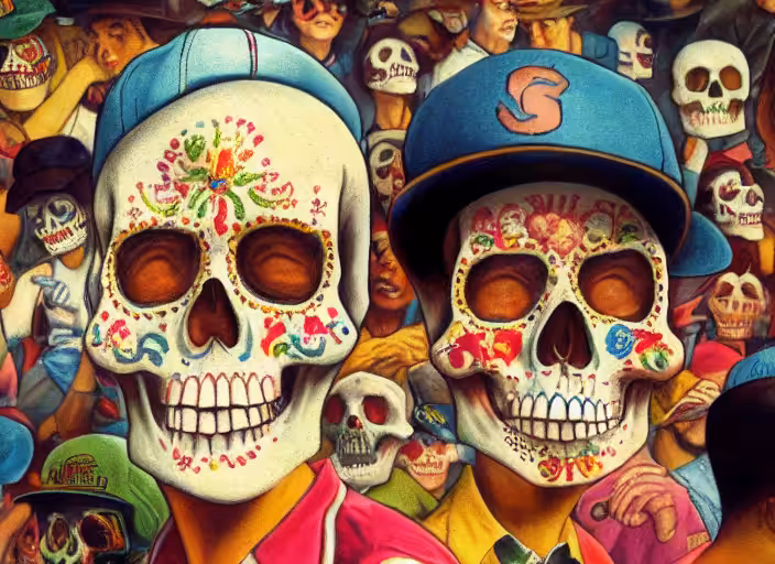 bAIseball is BOOring - S1 - Sugar Skull Strikeouts fans in the stadium.