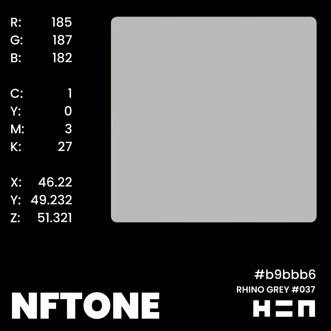 NFTONE - Rhino Grey - #037 - H=N Classic Swatches Collection