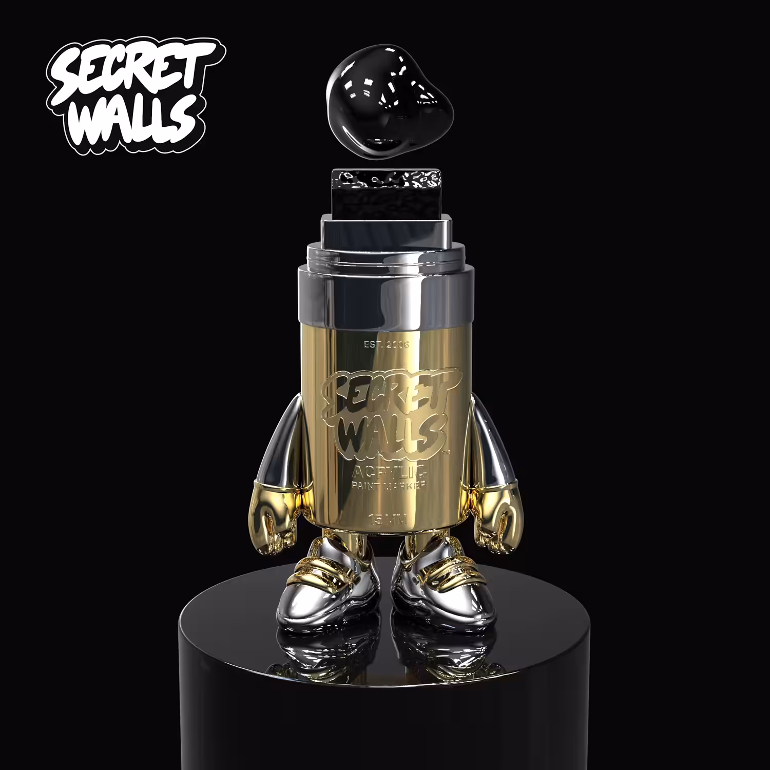 Secret Walls Marker Mascot (Metal) - Redeemable