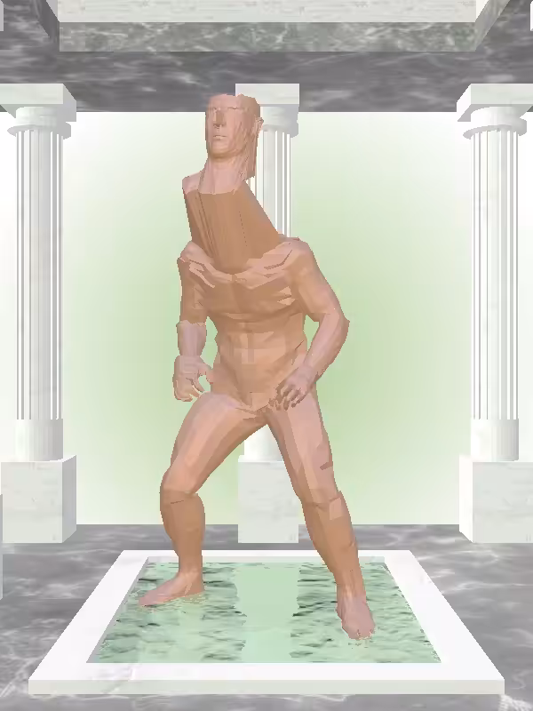 HeavenComputer: The Fragmented Kicking Metallic Brick Man #608