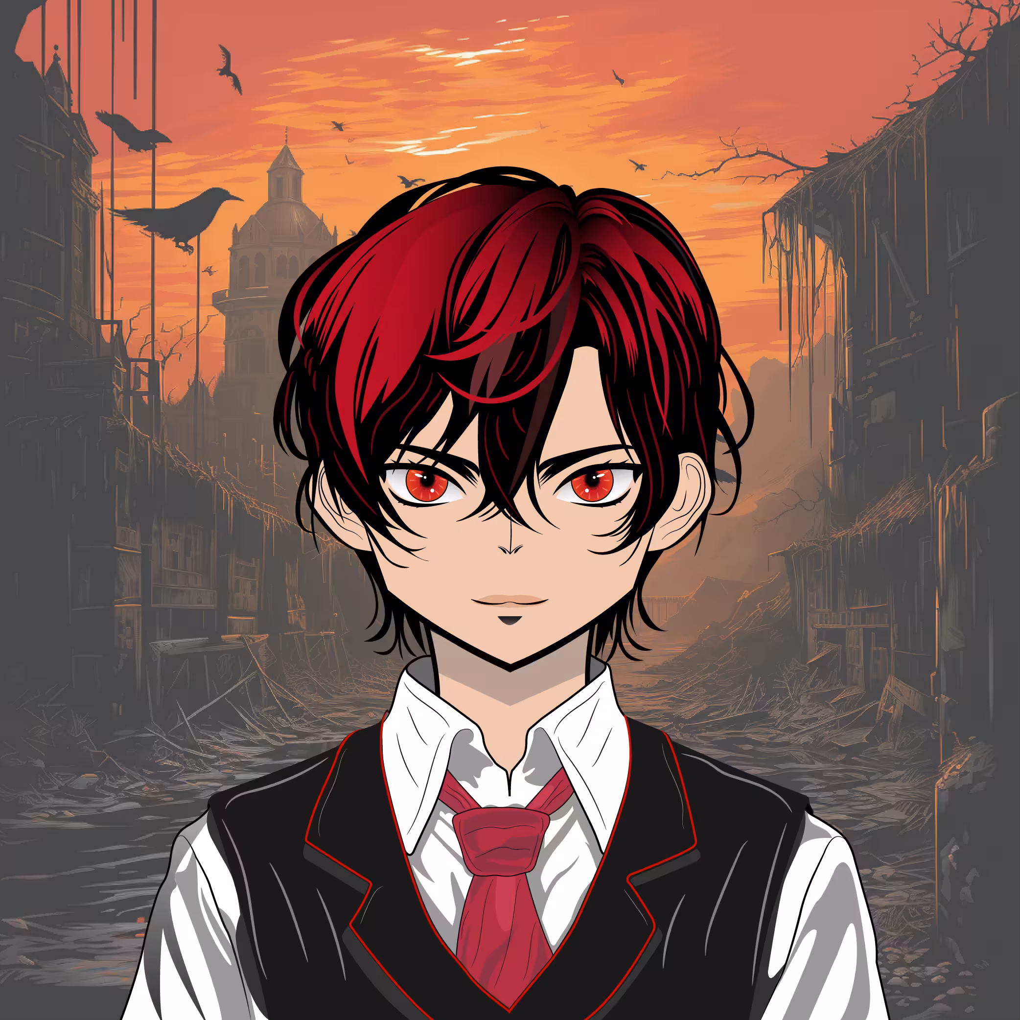 Edward, Crimson Silence in Broken Metropolis