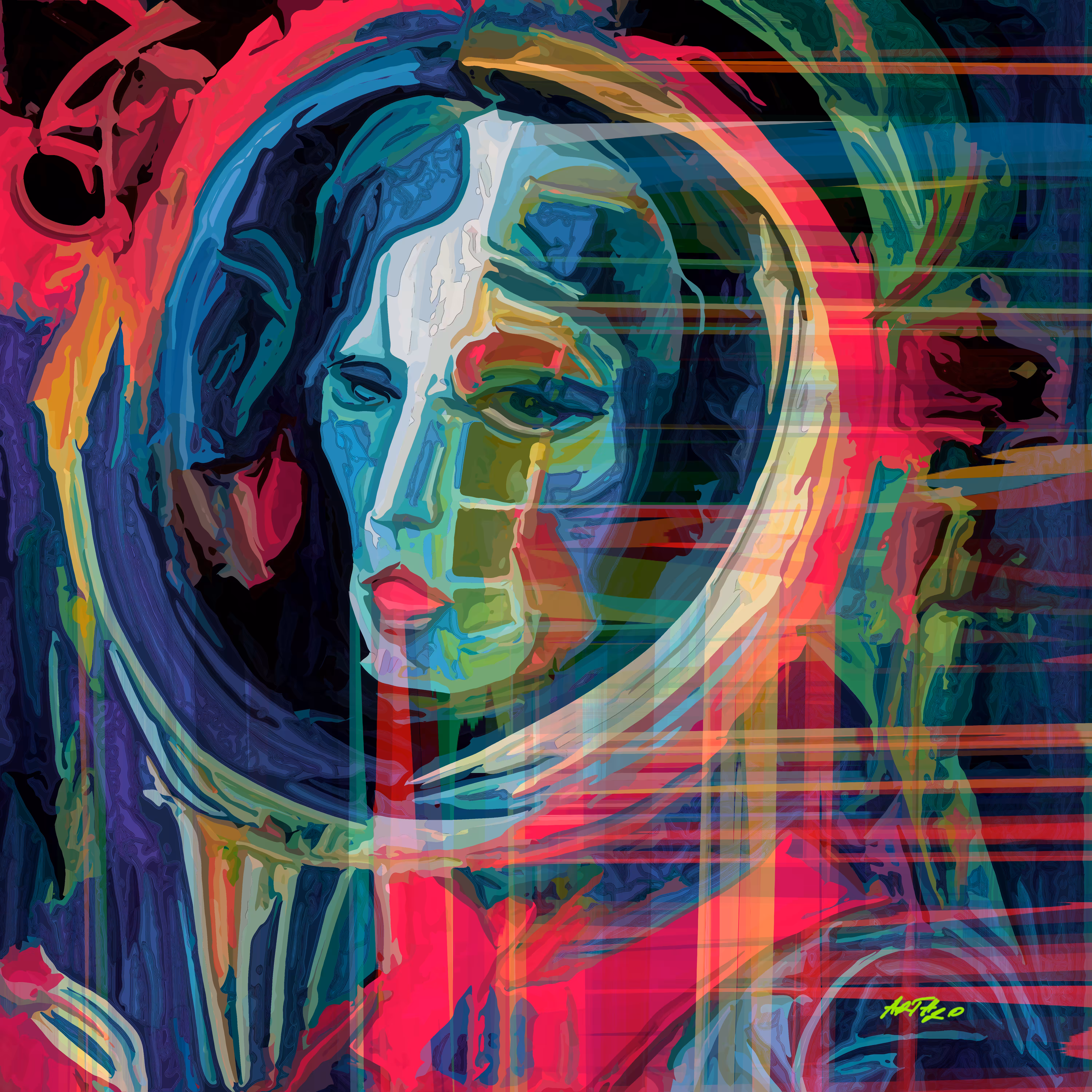 Astronaut's Madonna – A Fusion of Dimensions 20x20inch